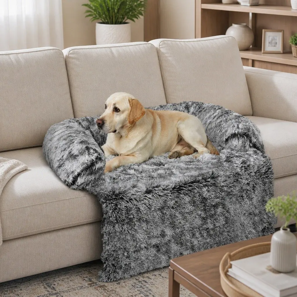 Pet Sofa Cover Protector Extra Large Machine Washable Plush Charcoal