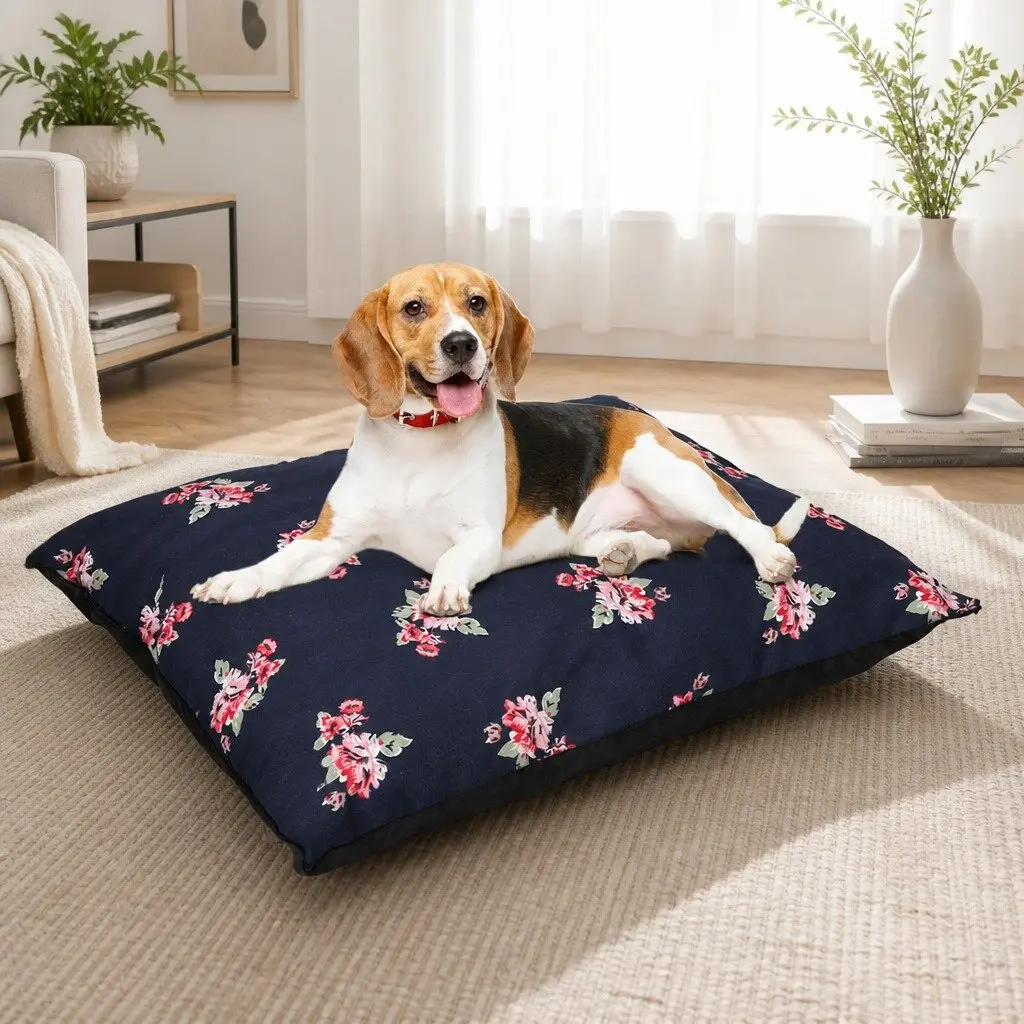 Dog Calming Bed Large Washable Cover Anti-Dust Mites Bolster Sleep