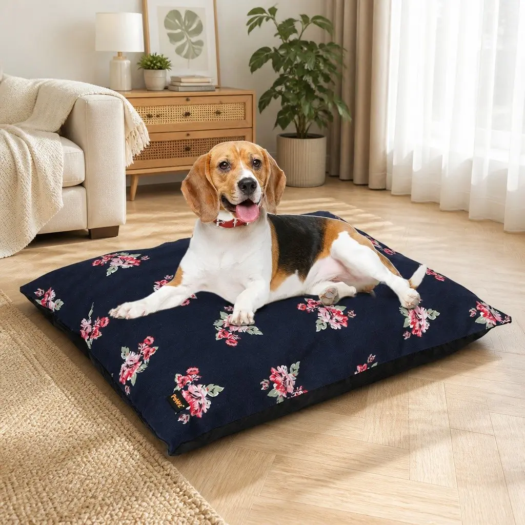 Dog Calming Bed Large Washable Cover Anti-Dust Mites Bolster Sleep