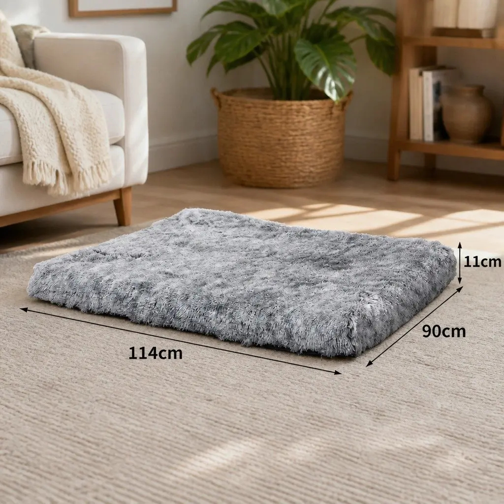 Dog Pet Bed Memory Foam Cushion Calming Mat Large Removable Cover Charcoal