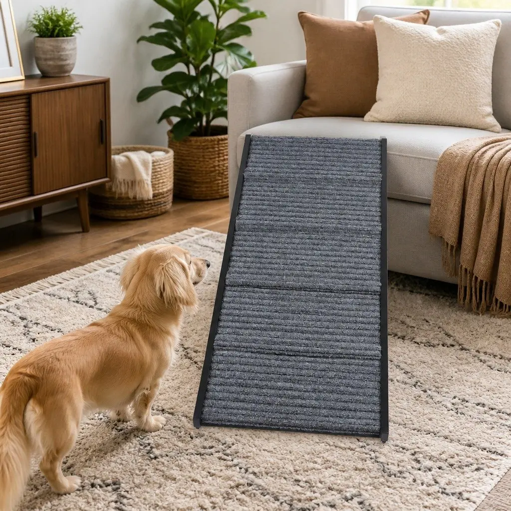 Adjustable Pet Ramp Folding Portable Non-Slip Black