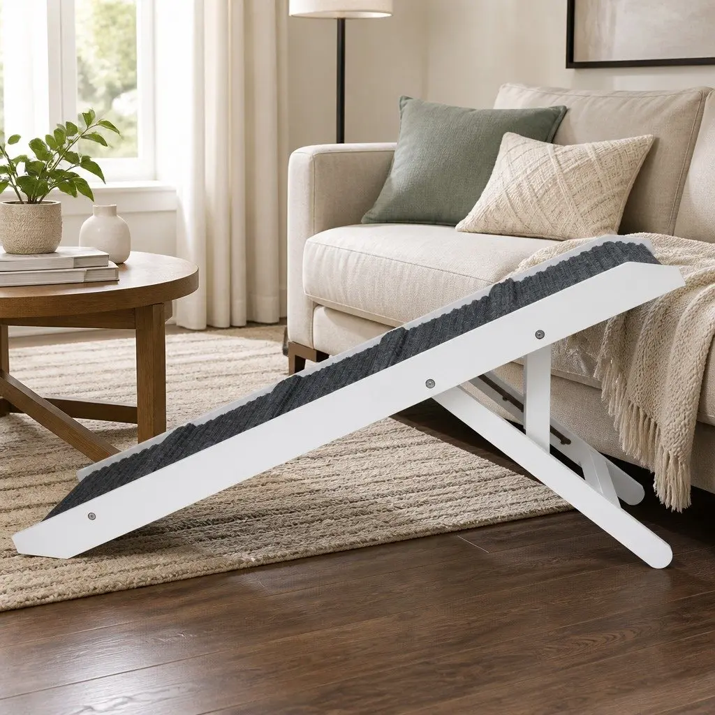 Adjustable Pet Ramp Portable Foldable Dog Stair Indoor Outdoor 3 Height Settings