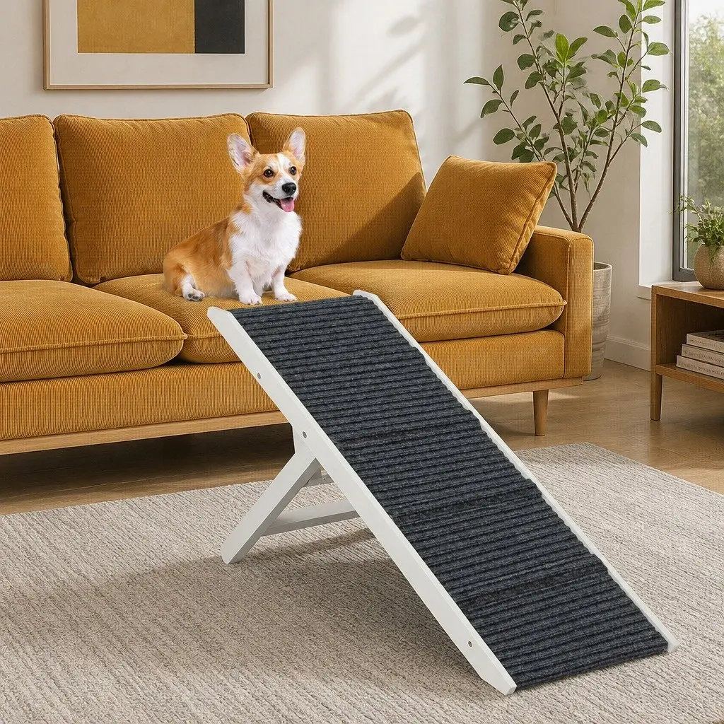 Adjustable Pet Ramp Portable Foldable Dog Stair Indoor Outdoor 3 Height Settings