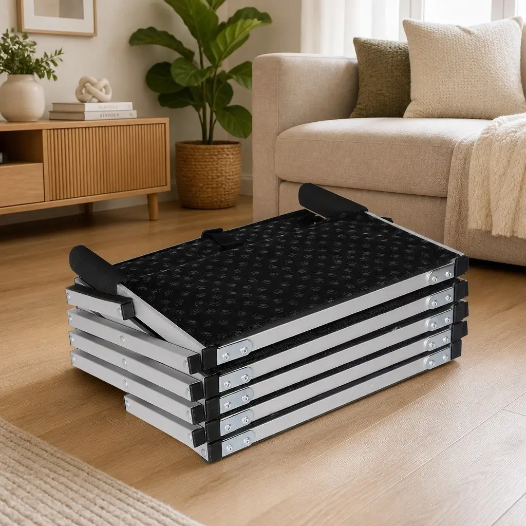 Pet Ramp Adjustable Height 5 Steps Foldable Portable Carry Handle