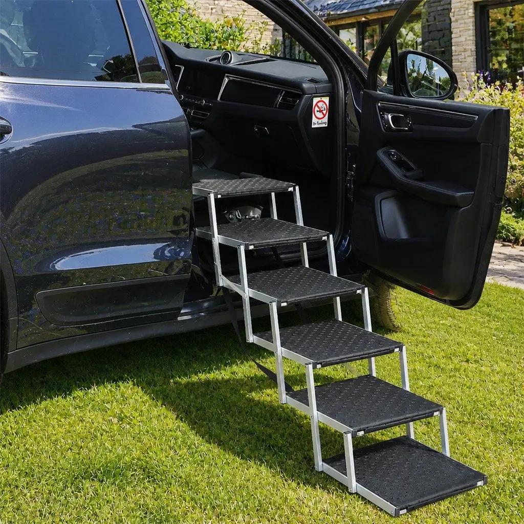 Pet Ramp Foldable Adjustable Height 49cm Width 107cm Depth 81cm Height 90kg Capacity