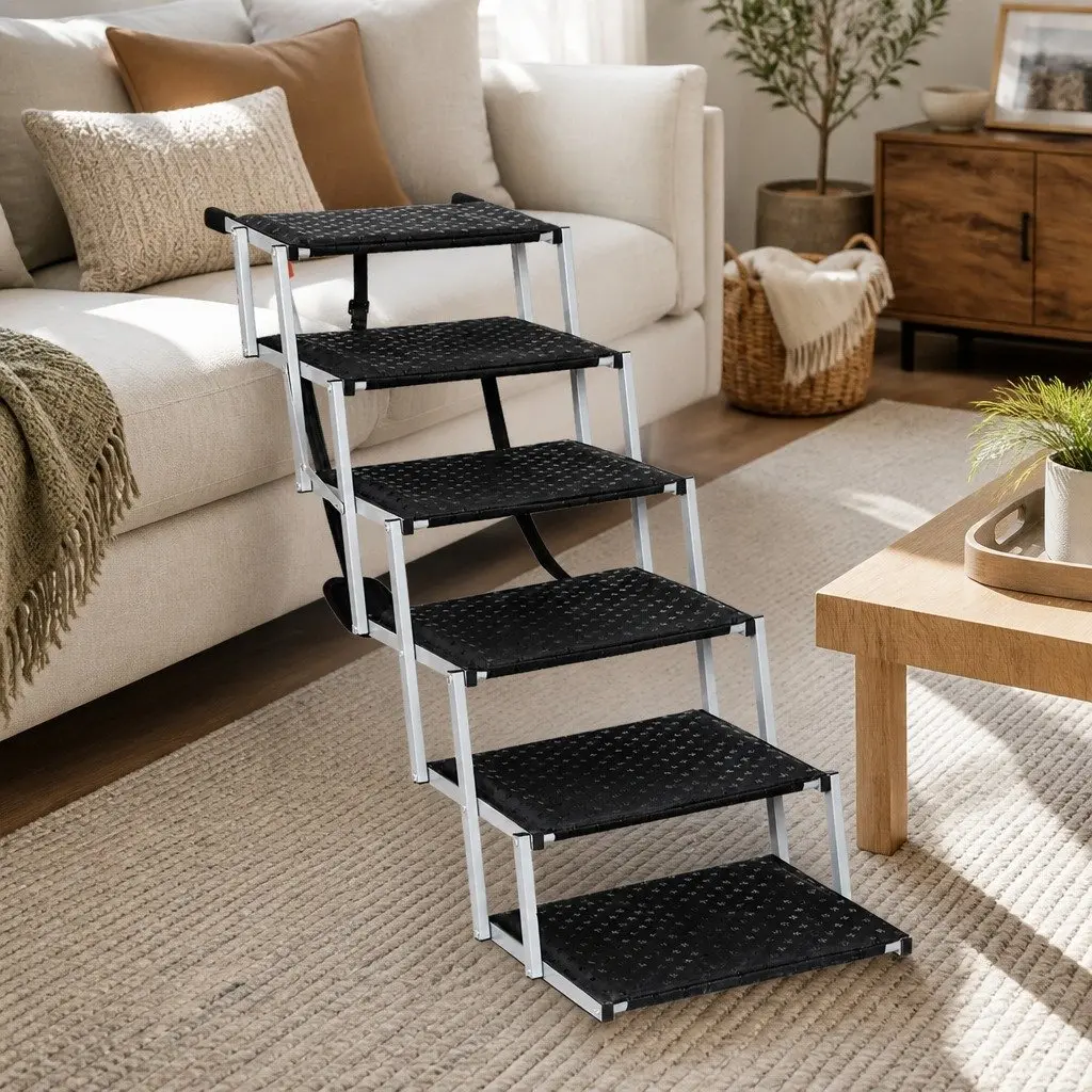 Pet Ramp Foldable Adjustable Height 49cm Width 107cm Depth 81cm Height 90kg Capacity