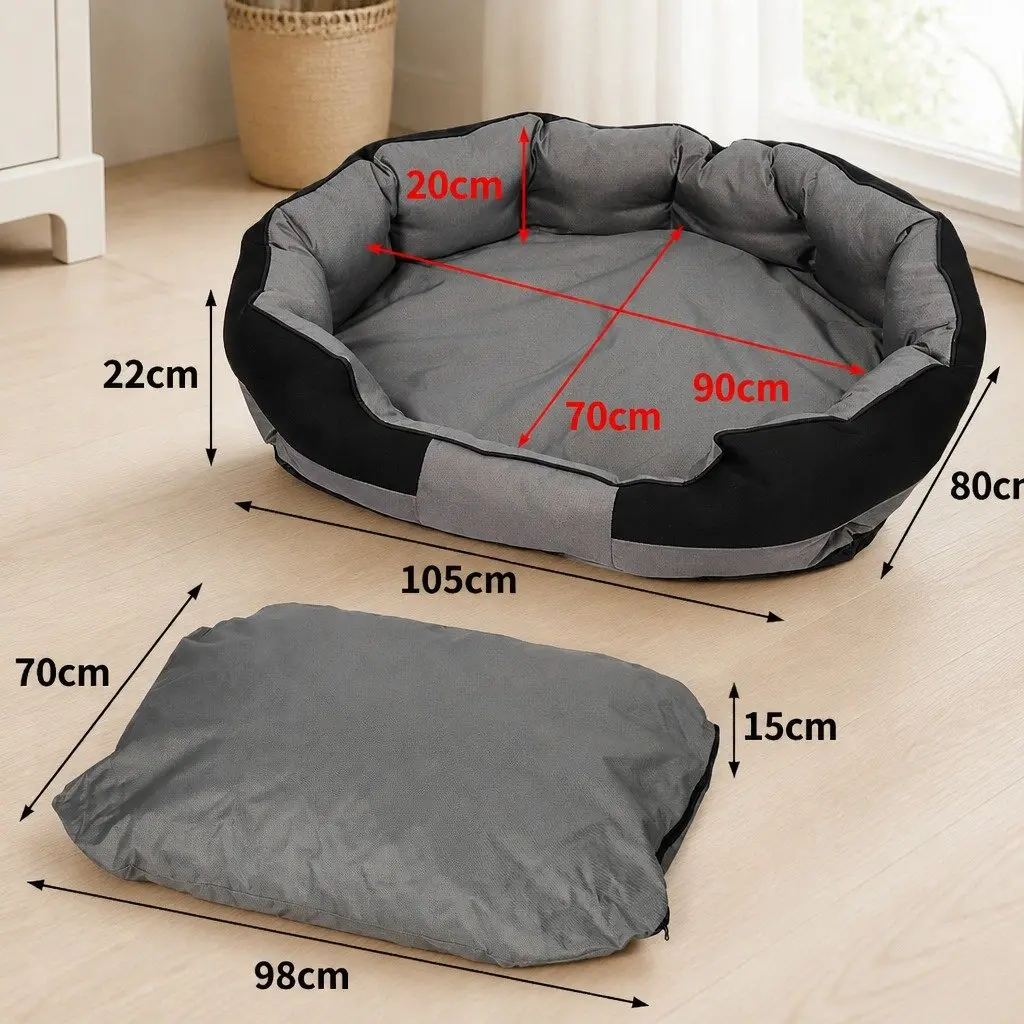 Large Waterproof Dog Calming Bed Removable Cover Orthopedic Memory Foam