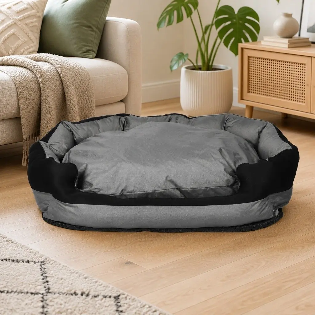 Waterproof Pet Dog Bed X-Large Orthopedic Memory Foam Removable Cover Bolster