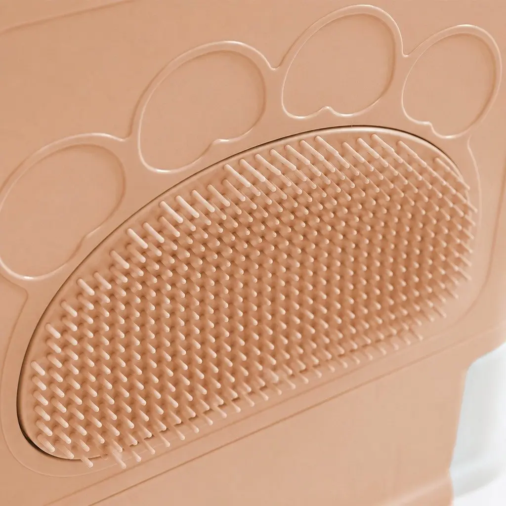 Foldable Cat Litter Box Enclosed Tray with Entry Exit Door Removable Drawer 48.5cm L x 38cm W x 36.5cm H