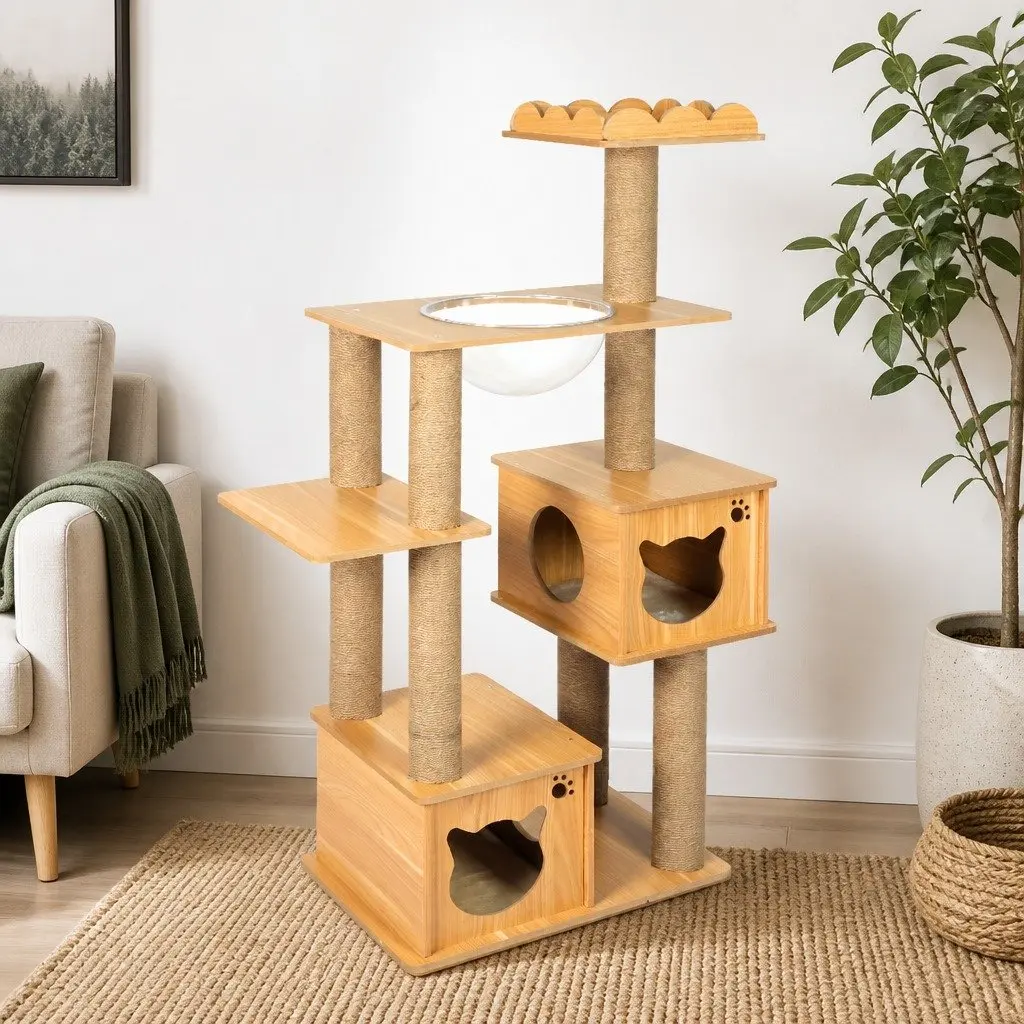Cat Tree Multi-Level Tower 60cm L x 40cm W x 138cm H