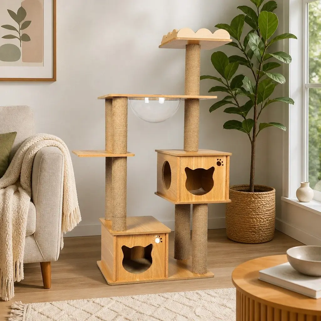 Cat Tree Multi-Level Tower 60cm L x 40cm W x 138cm H