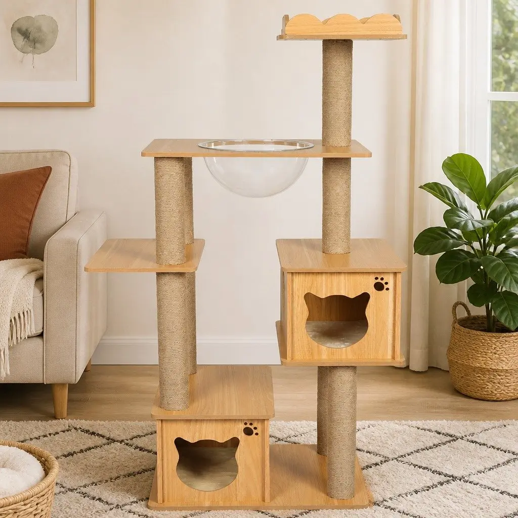 Cat Tree Multi-Level Tower 60cm L x 40cm W x 138cm H