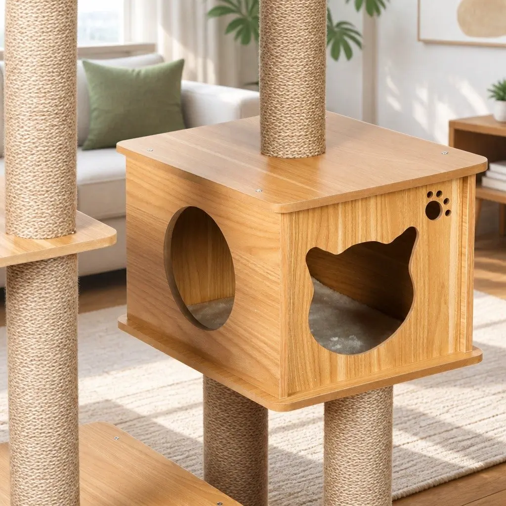 Cat Tree Multi-Level Tower 60cm L x 40cm W x 138cm H