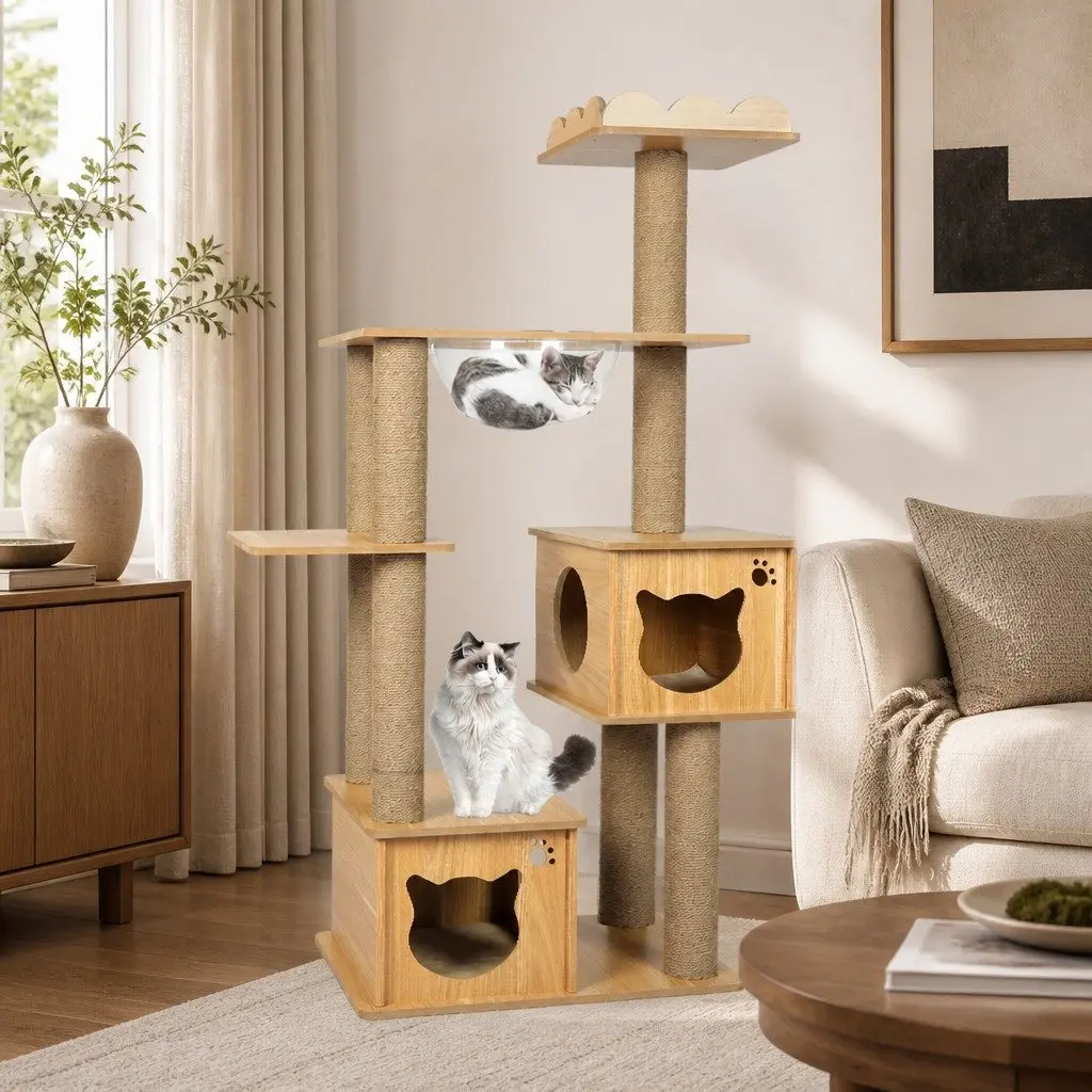 Cat Tree Multi-Level Tower 60cm L x 40cm W x 138cm H