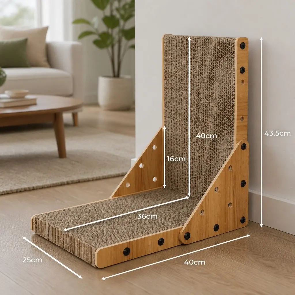 Cat Scratching Board Cardboard Scratcher 40cm L x 25cm W x 43.5cm H