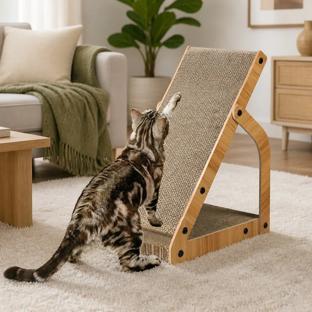 Cat Scratching Board Cardboard Scratcher 34cm x 25cm x 47cm