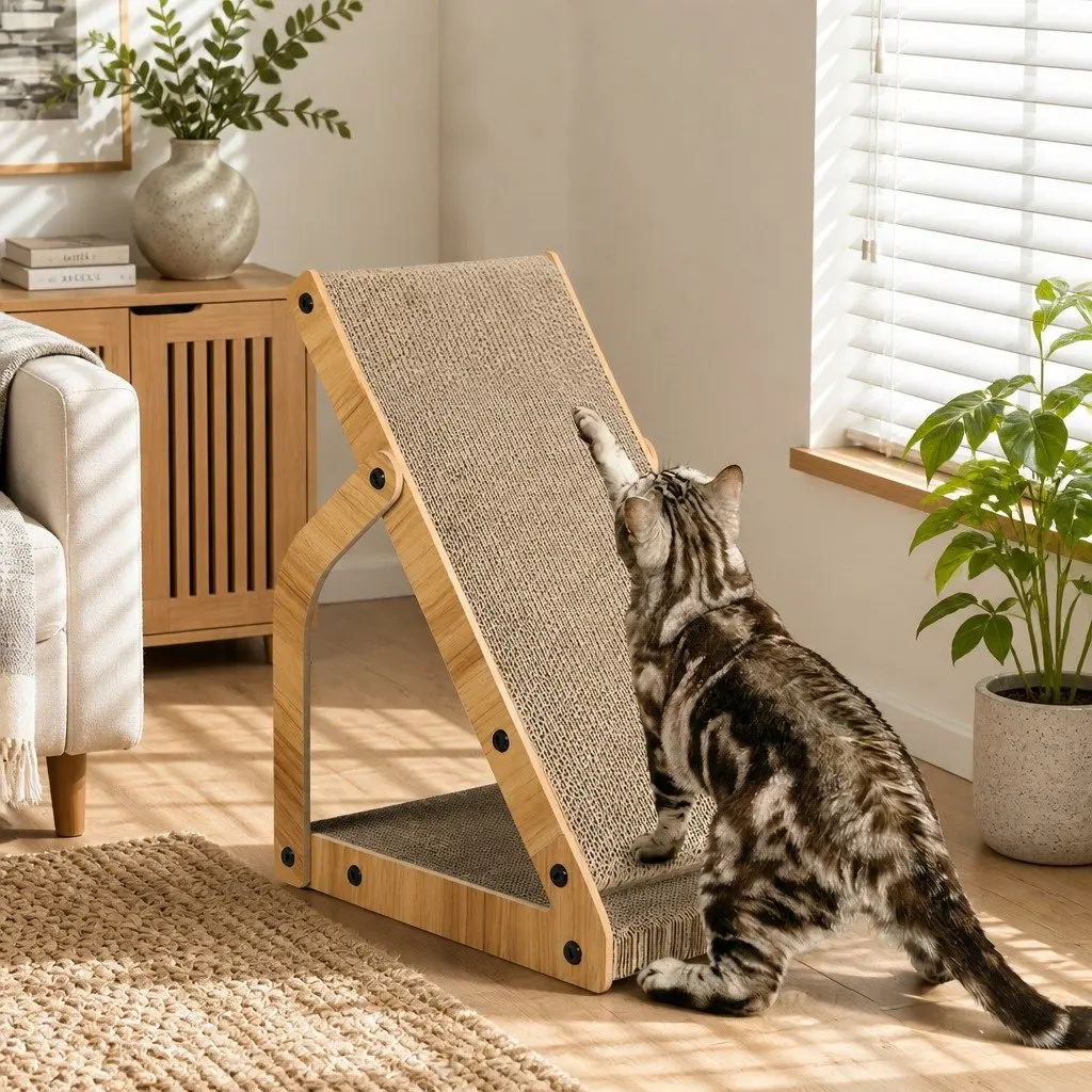 Cat Scratching Board Cardboard Scratcher 34cm x 25cm x 47cm