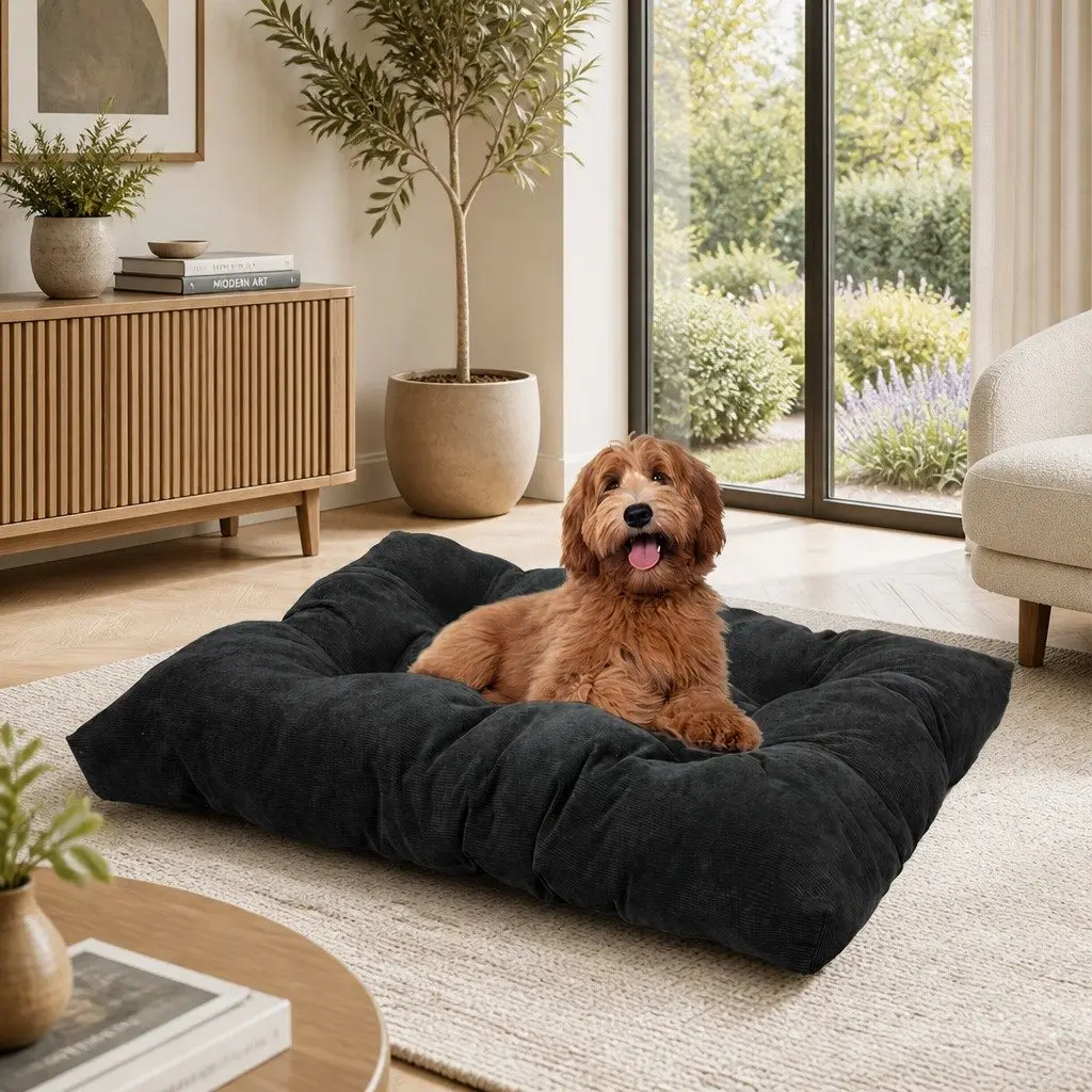 Pet Calming Bed Dog Cat Cushion Medium 78cm Machine Washable Tufted Cushion