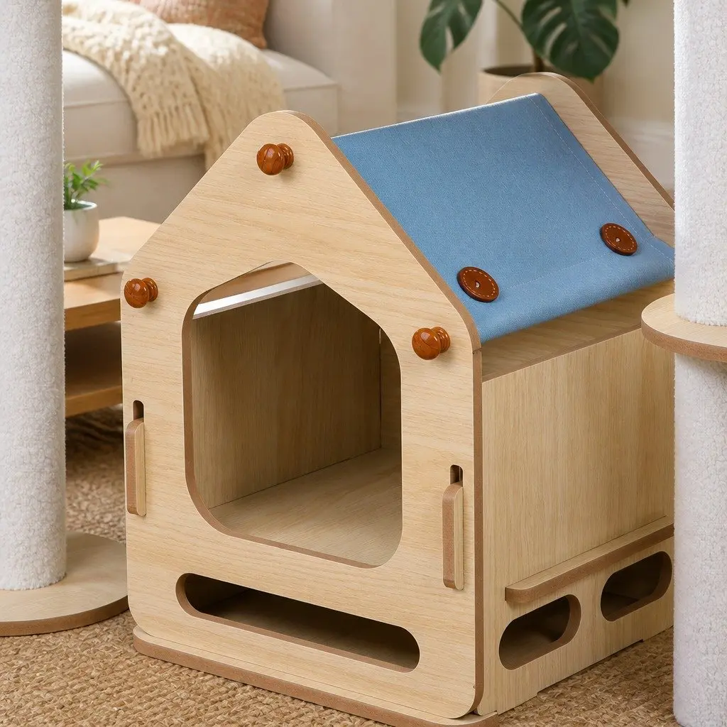 Cat Tree Multi-Level Scratching Post Tower with Platforms and Sleeping Den 120cm L x 48cm W x 138cm H