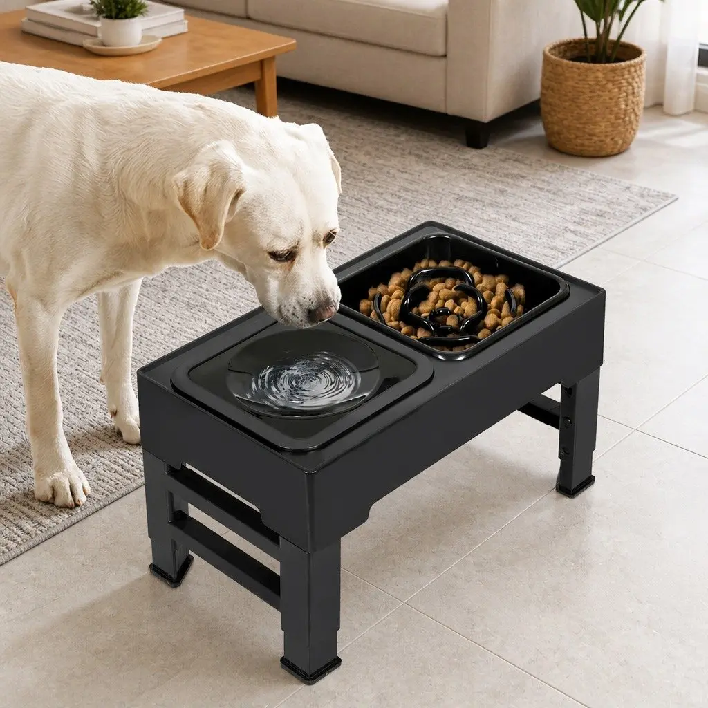 Elevated Pet Feeder Height Adjustable 4 Size Non-Slip Base