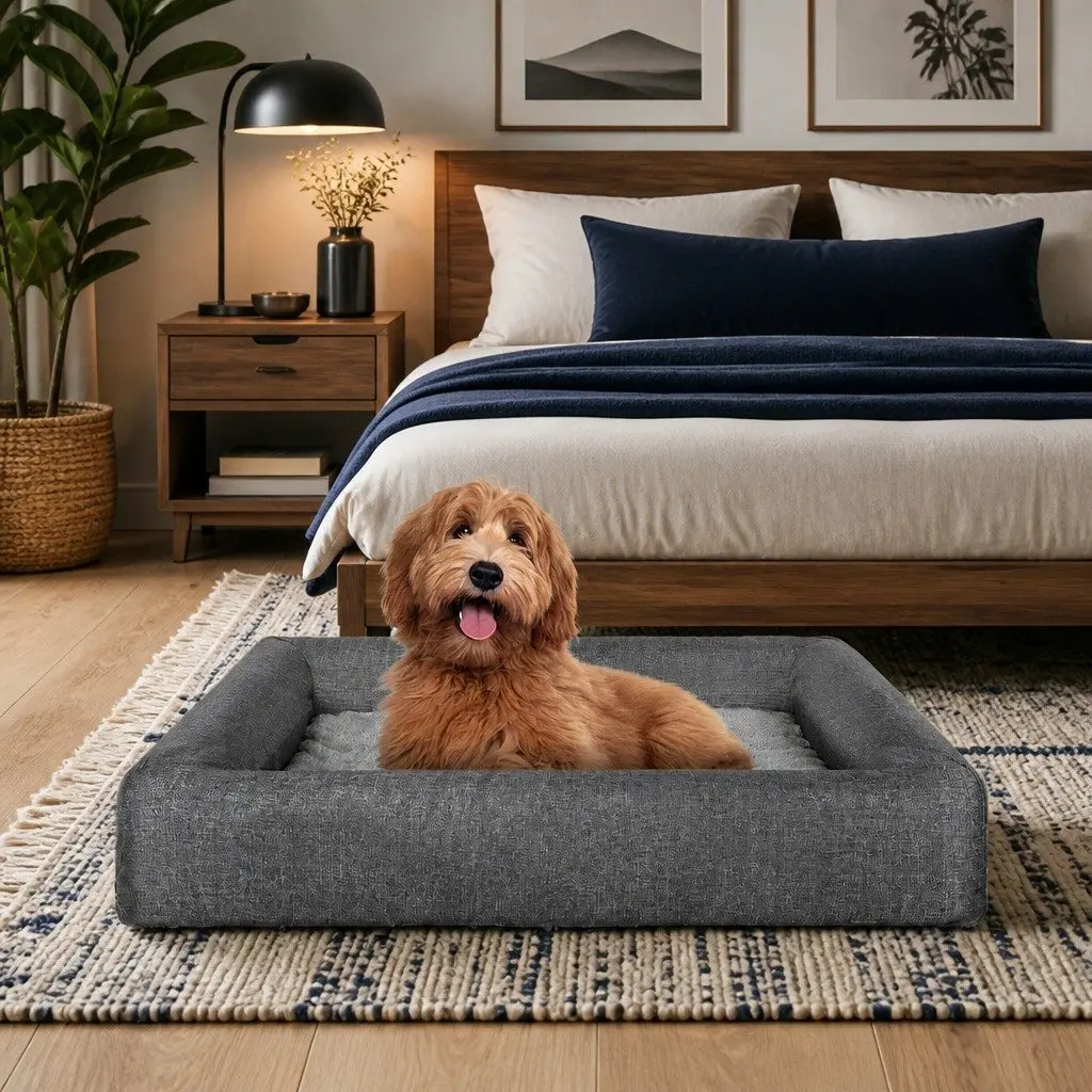 Memory Foam Pet Bed Orthopedic Egg Crate Foam Medium Waterproof