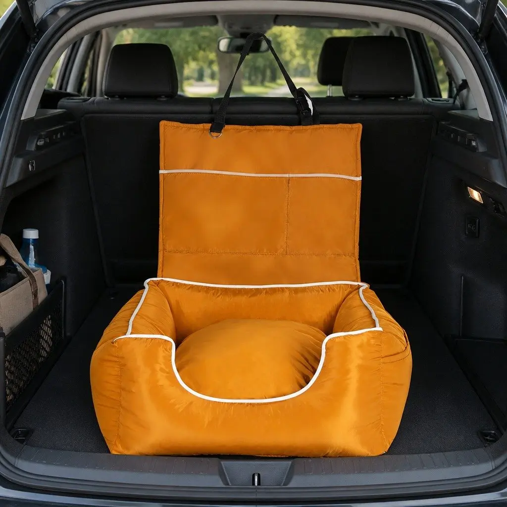 Dog Car Seat Pet Travel Safety Carrier Waterproof Cushion Washable Cover Orange