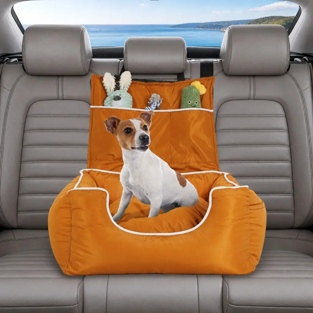 Dog Car Seat Pet Travel Safety Carrier Waterproof Cushion Washable Cover Orange