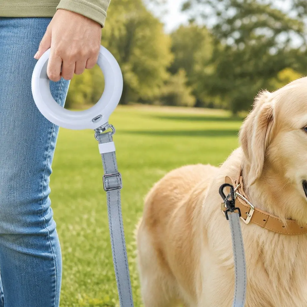 LED Dog Leash USB Rechargeable Night Safety Light 2m for Medium Large Dogs