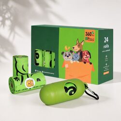 Compostable Dog Poop Bags Biobased Waste Cleanup Jasmine Scented Dispenser