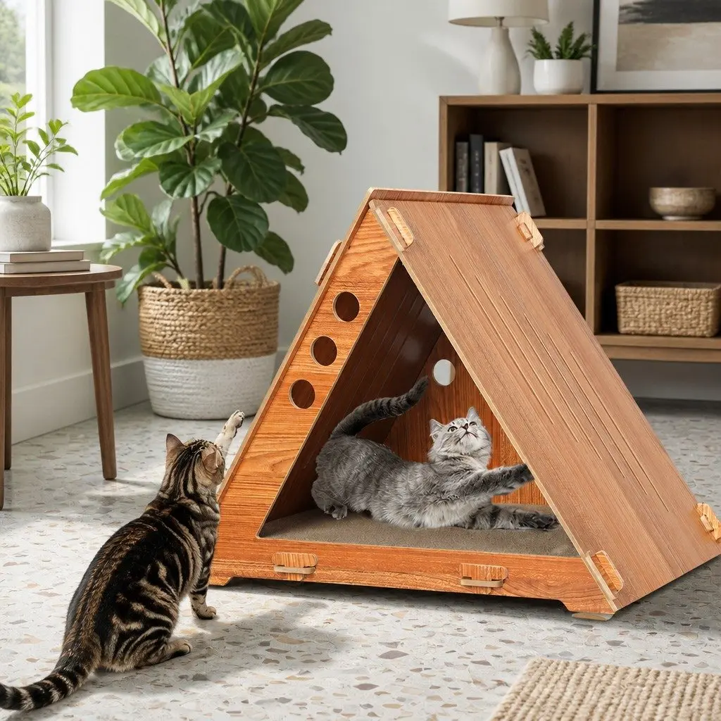 Cat Scratching Board Cardboard Corrugated Lounger Bed Furniture Protection Post