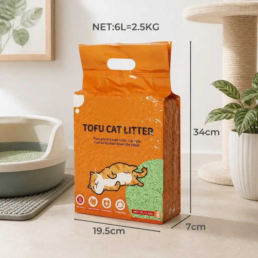 Tofu Cat Litter Clumping Biodegradable Green Tea Scent 2.5kg