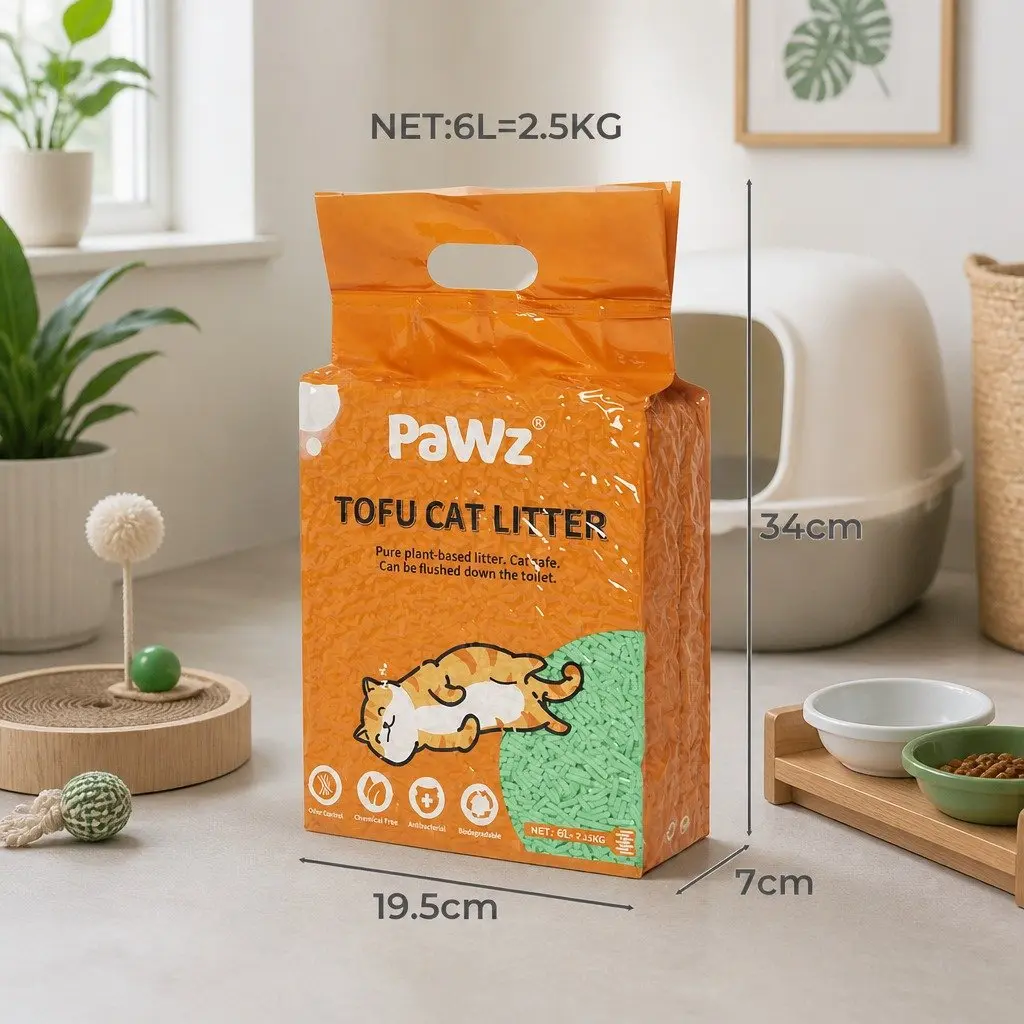 Biodegradable Tofu Cat Litter Clumping Green Tea Scent 2.5kg