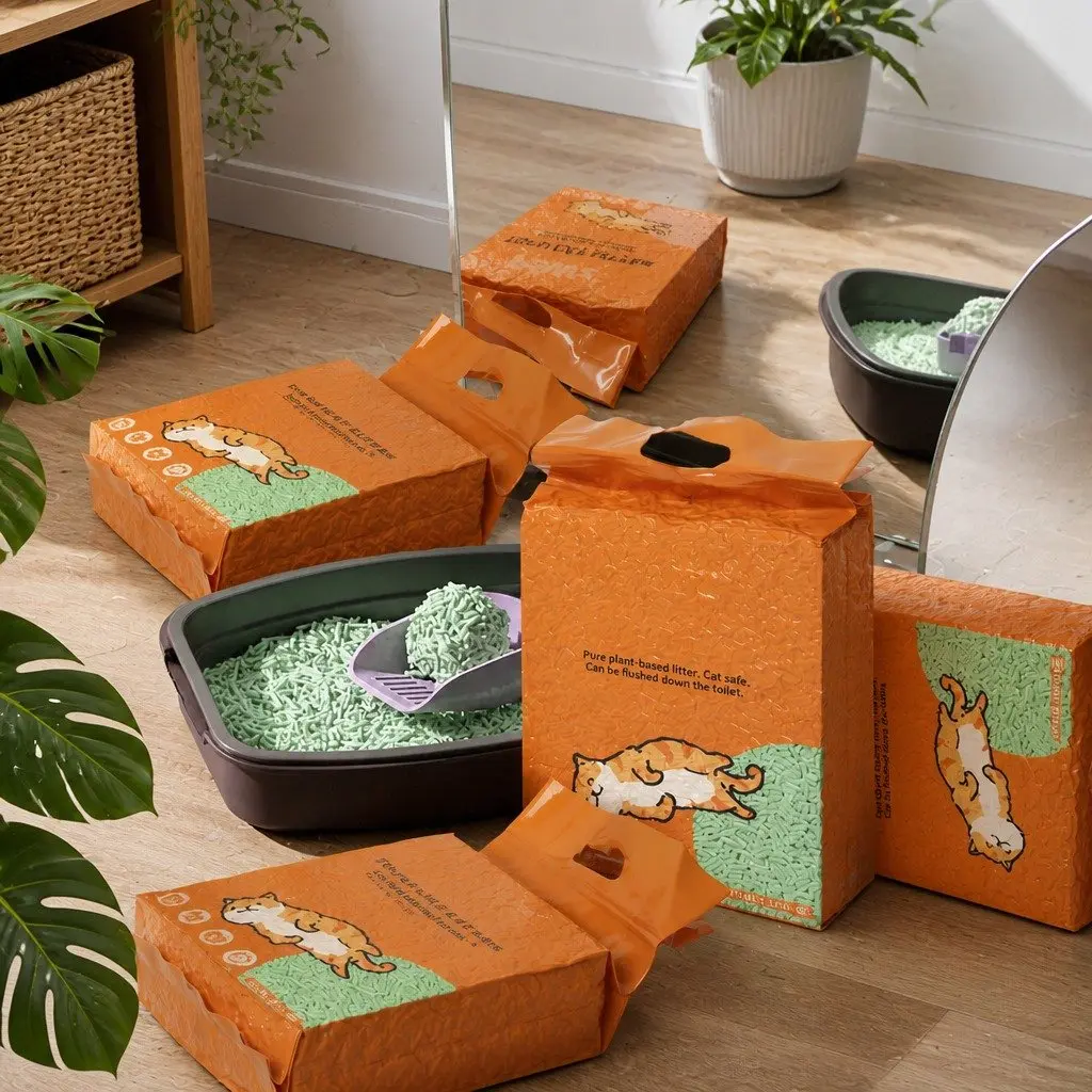 Biodegradable Tofu Cat Litter Clumping Green Tea Scent 2.5kg
