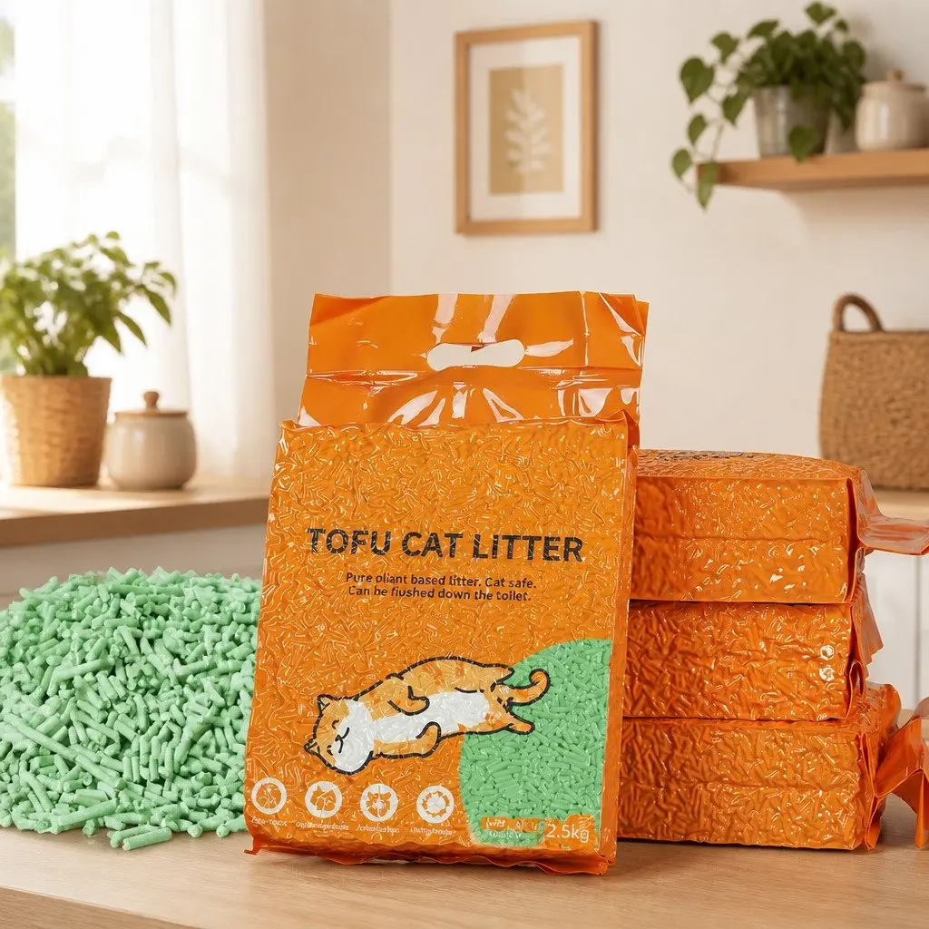 Biodegradable Tofu Cat Litter Clumping Green Tea Scent 2.5kg