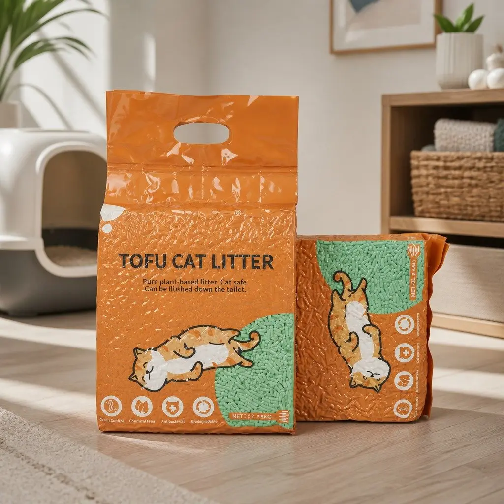 Tofu Cat Litter Clumping Green Tea Odour Control Biodegradable 2.5kg