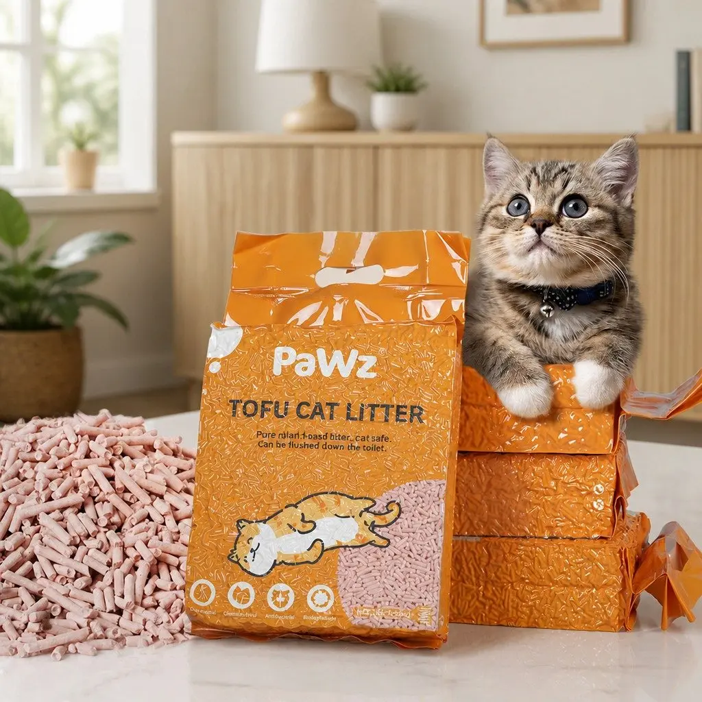 Tofu Cat Litter Biodegradable Clumping Dust-Free 2.5kg Peach Scent