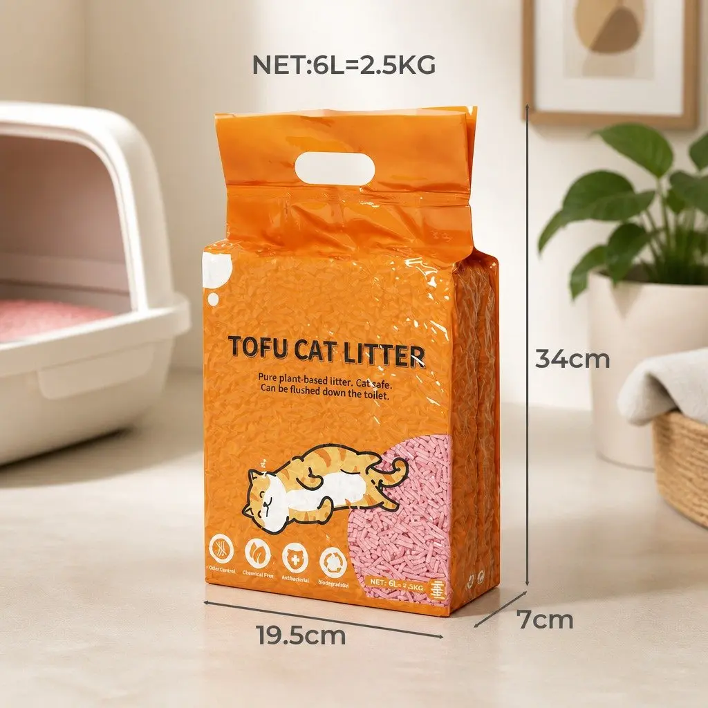 Tofu Cat Litter Clumping Watermelon Scent Biodegradable 2.5kg x4 Bags