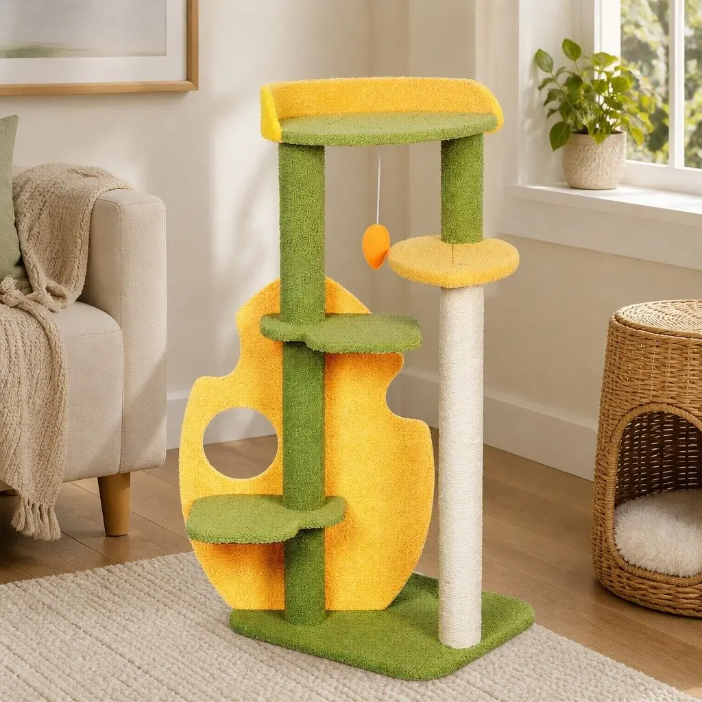 Cat Tree Multi-Level Scratching Climbing Tower 48cm L x 40cm W x 100cm H