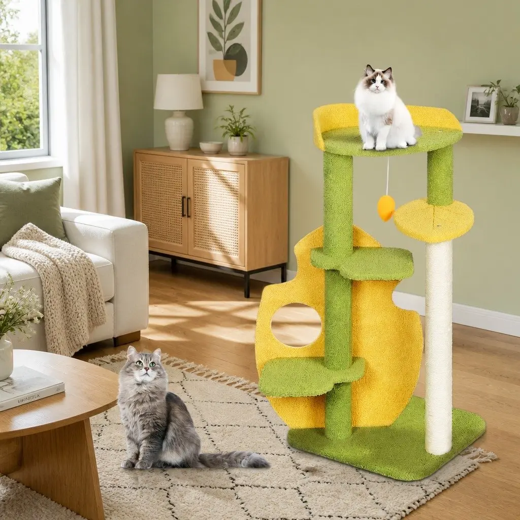 Cat Tree Multi-Level Scratching Climbing Tower 48cm L x 40cm W x 100cm H