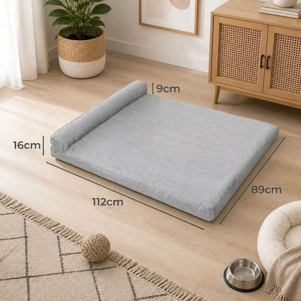 Chew-Proof Memory Foam Pet Bed X-Large Waterproof Dog Cat Cushion Washable
