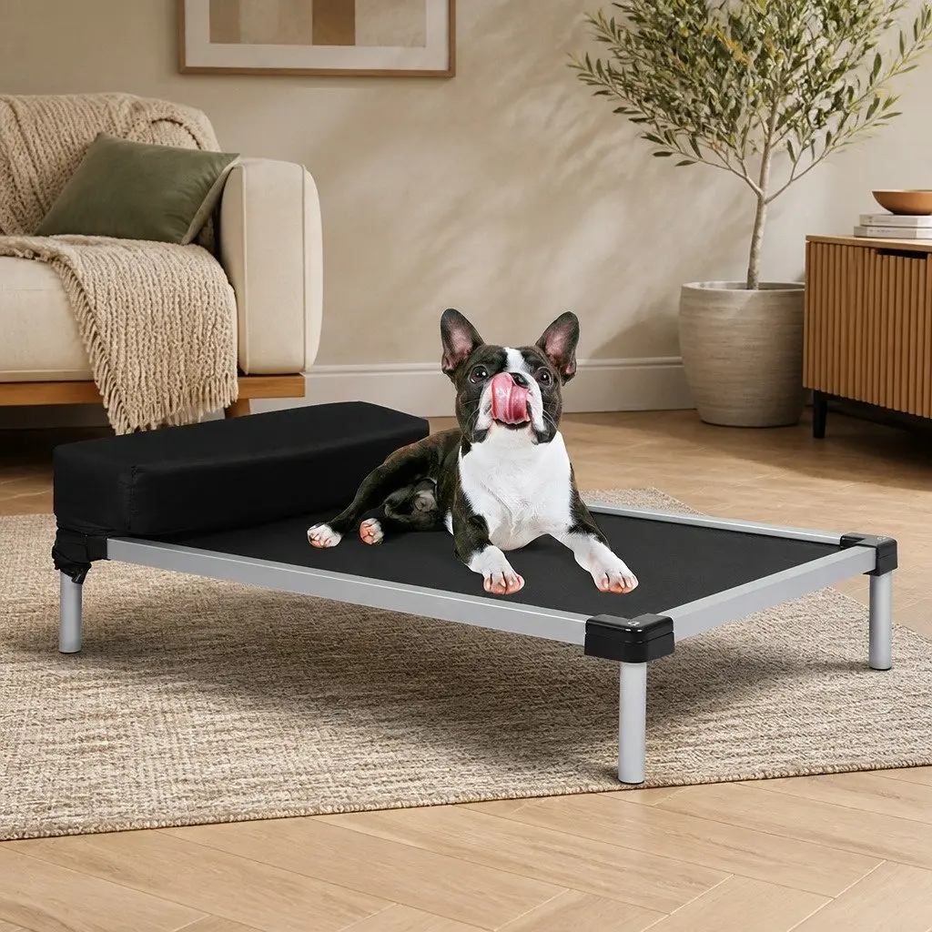 Medium Raised Dog Cat Bed with Breathable Mesh and Sturdy Aluminium Frame