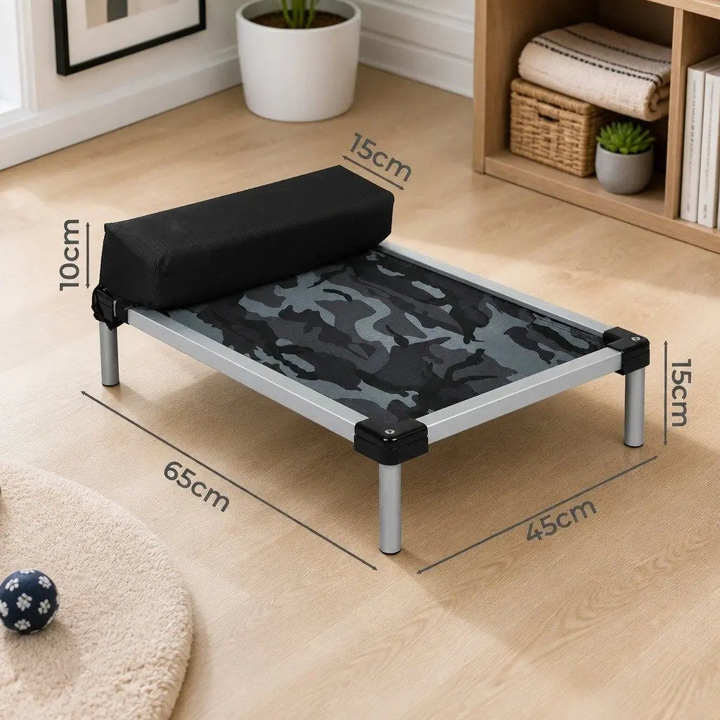 Pet Bed Medium Raised Camouflage Breathable Mesh Frame