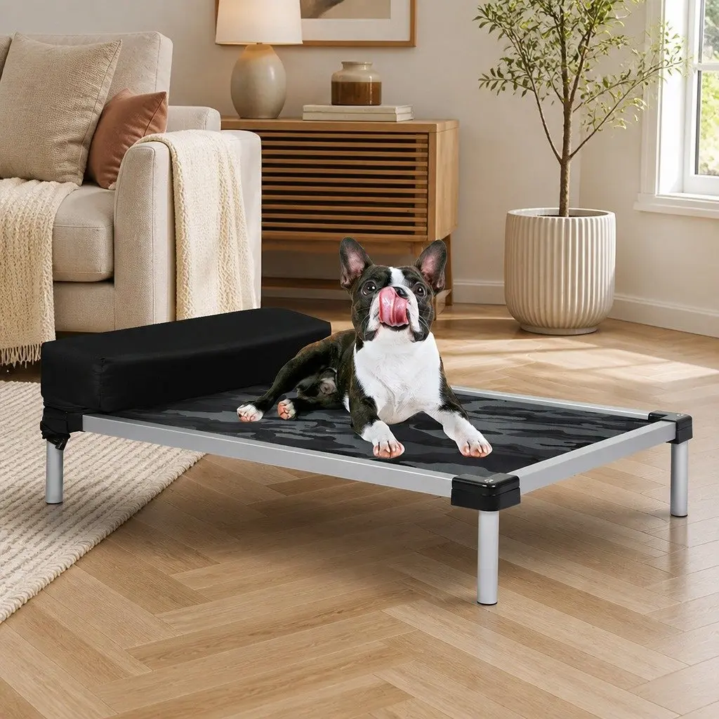 Pet Bed Medium Raised Camouflage Breathable Mesh Frame