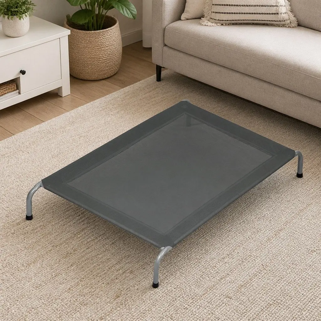 Elevated Pet Trampoline Bed Large Raised Dog Cat Breathable Mesh Frame Indoor