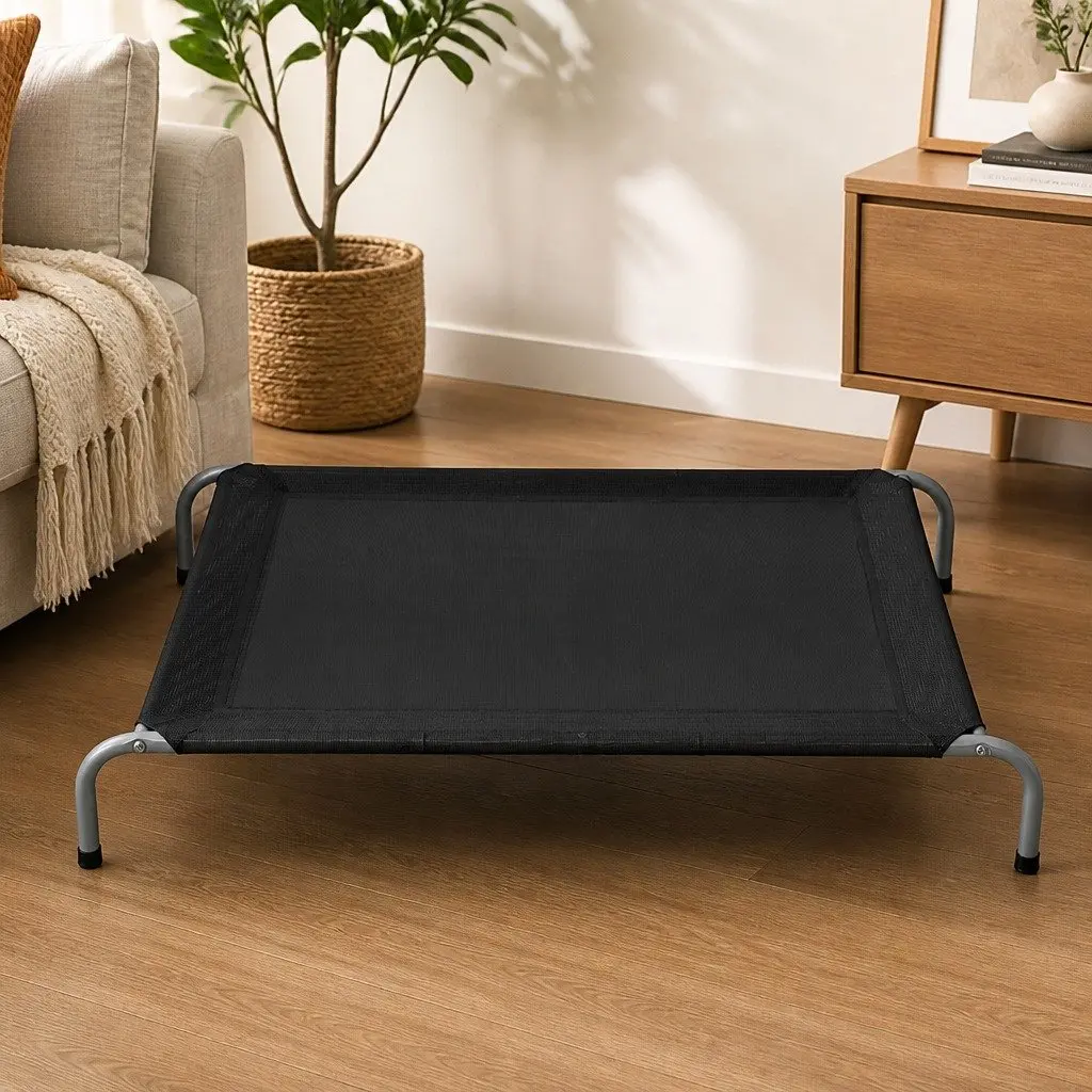 Elevated Pet Bed Trampoline Dog Cat Raised Frame Mesh XL Extra Large Black