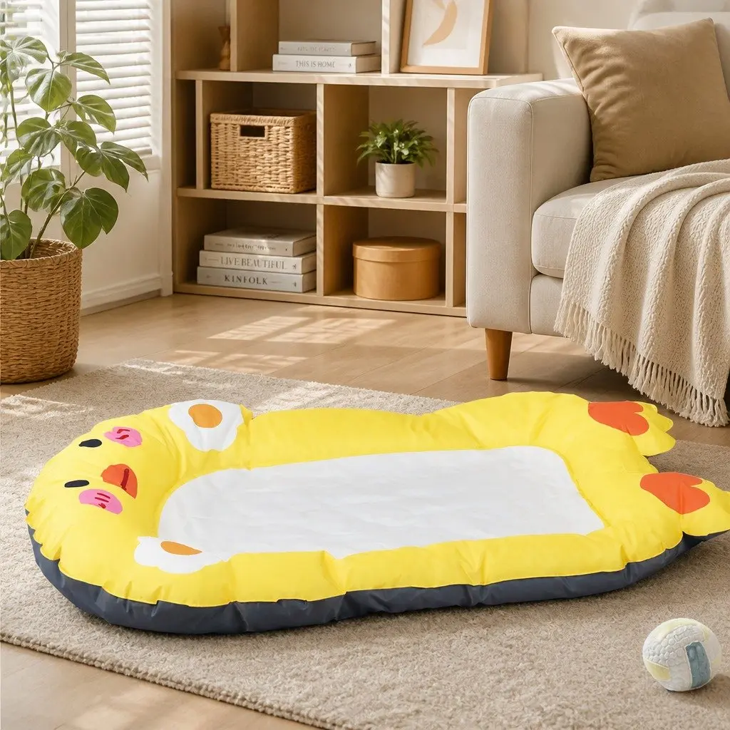 Pet Cooling Mat Ultra-Large Dog Cat Gel Pad Yellow Waterproof Easy Clean Lounge