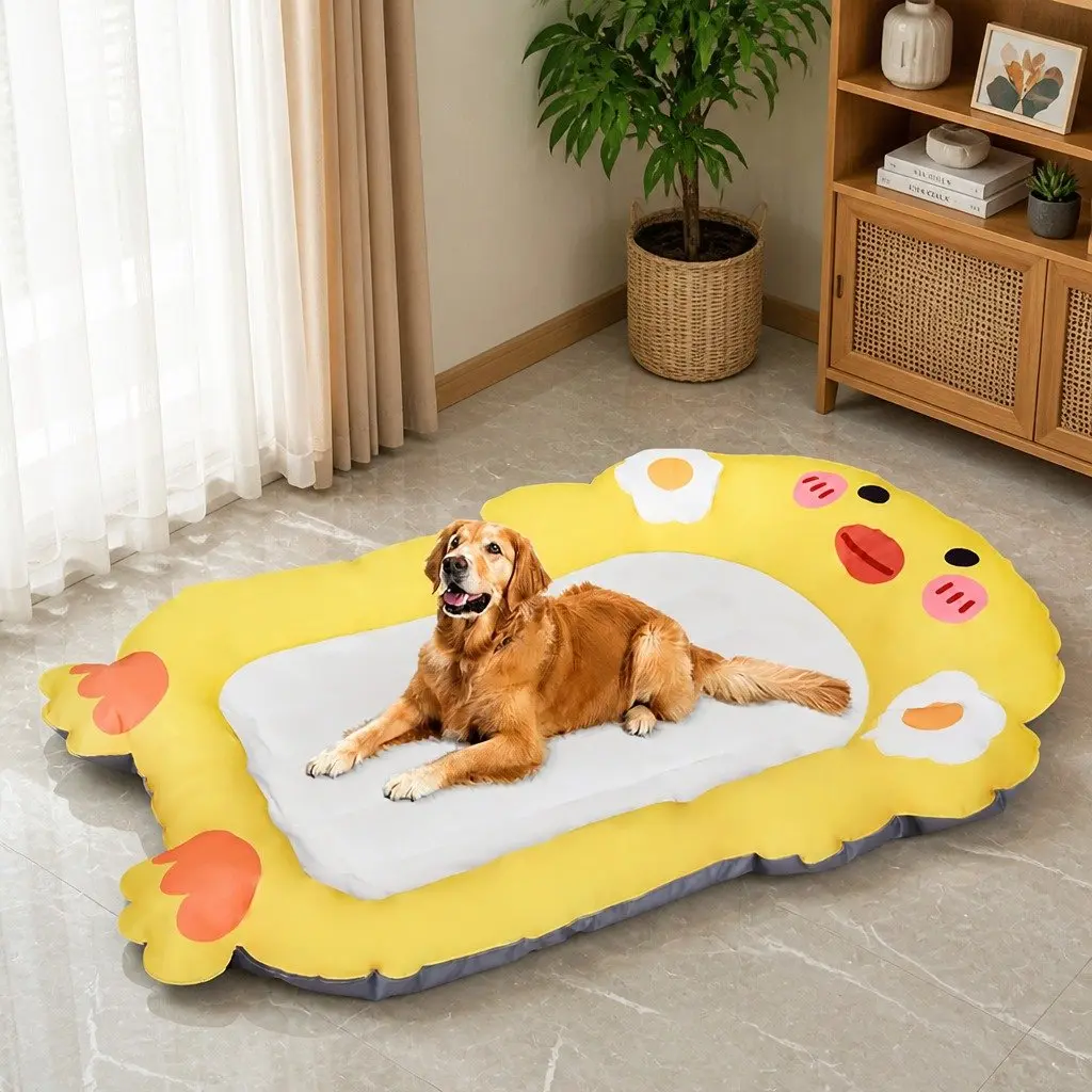 Pet Cooling Mat Ultra-Large Dog Cat Gel Pad Yellow Waterproof Easy Clean Lounge