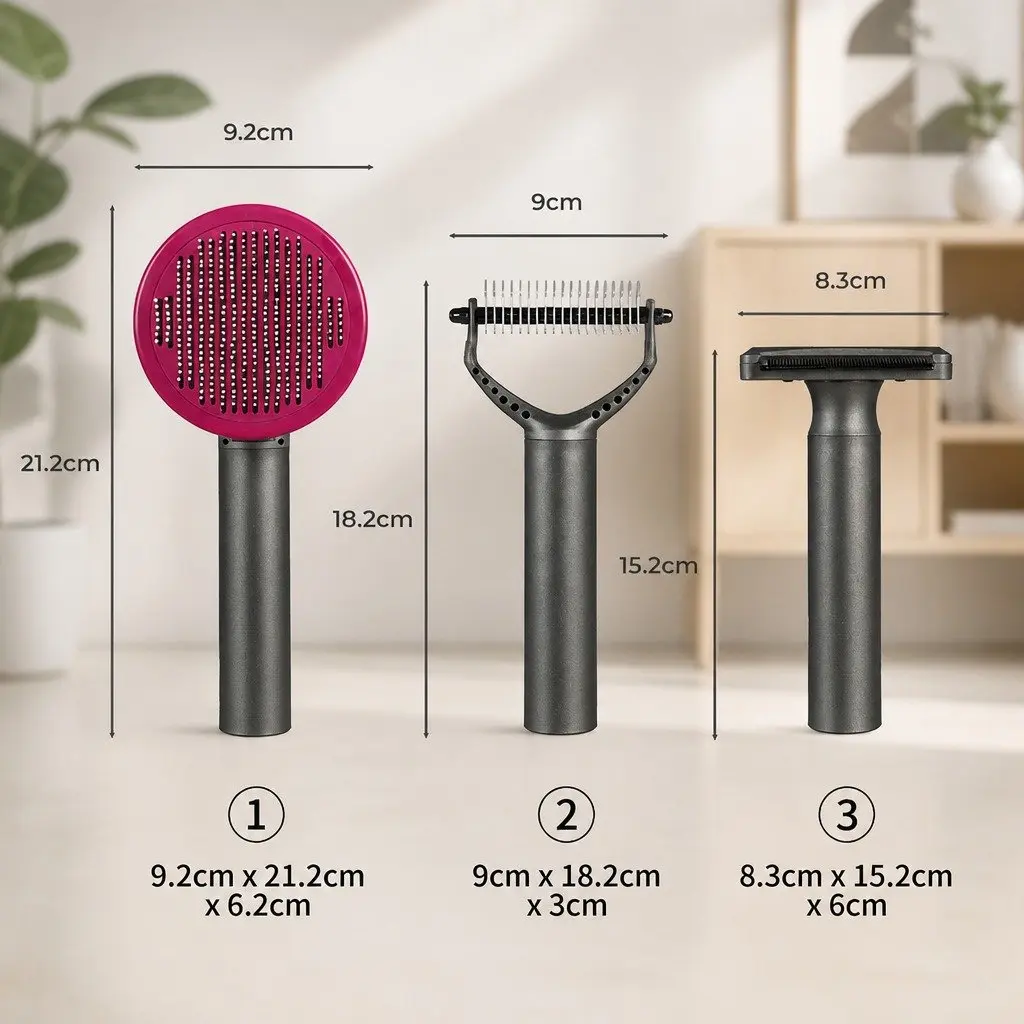 Pet Grooming Tools Kit Dogs Cats Deshedding Brush Comb One-Click Hair Removal