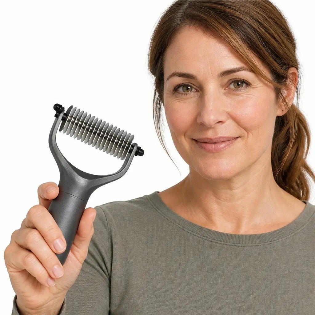 Pet Grooming Tools Kit Dogs Cats Deshedding Brush Comb One-Click Hair Removal