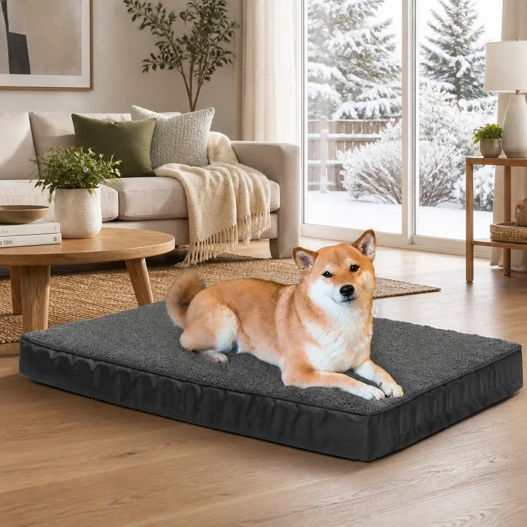 Orthopaedic Pet Dog Bed Medium Removable Washable Cover Non-Slip Grey